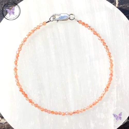 Sunstone Micro Faceted Beaded Bracelet